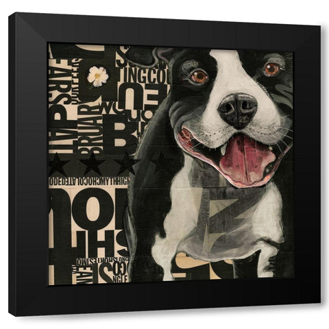 Pit Pat Black Modern Wood Framed Art Print with Double Matting by Verhoeven, Judy