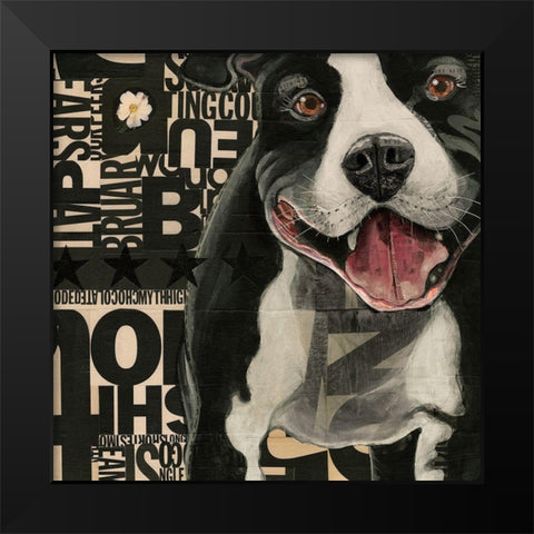 Pit Pat Black Modern Wood Framed Art Print by Verhoeven, Judy