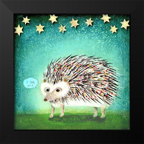 Porcupine for Thomas Black Modern Wood Framed Art Print by Verhoeven, Judy