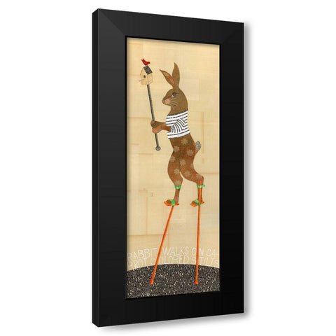 Rabbit on Stilts Black Modern Wood Framed Art Print with Double Matting by Verhoeven, Judy