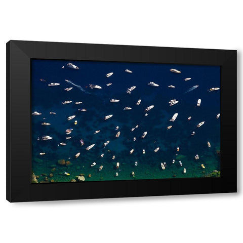 Boat Conference - Amalfi Coast Black Modern Wood Framed Art Print by Varona, Verne