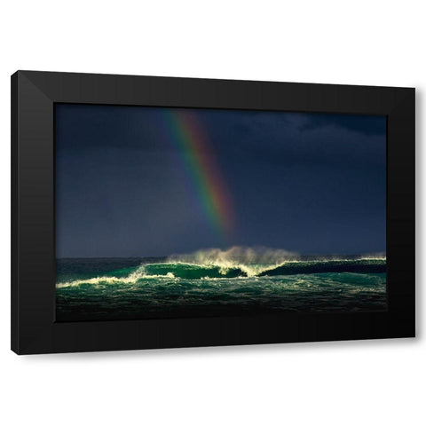 Divine Wave Black Modern Wood Framed Art Print by Varona, Verne
