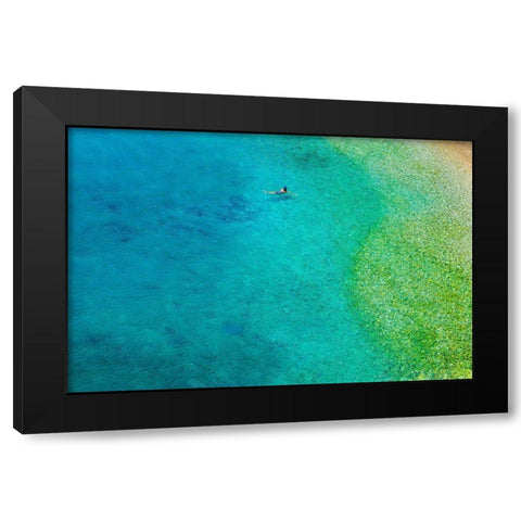 Solo Swim Black Modern Wood Framed Art Print with Double Matting by Varona, Verne