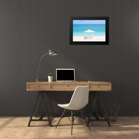 Turks and Caicos Island Black Modern Wood Framed Art Print by Varona, Verne