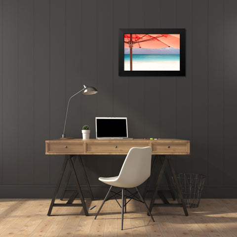 Umbrella Perspective Black Modern Wood Framed Art Print by Varona, Verne