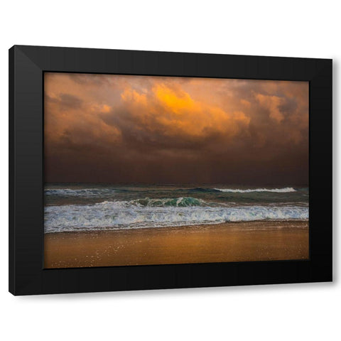 Shoreline Gold Black Modern Wood Framed Art Print by Varona, Verne