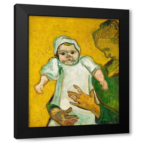 Van Gogh, VincentMadame Roulin and Her Baby Black Modern Wood Framed Art Print by Van Gogh, Vincent