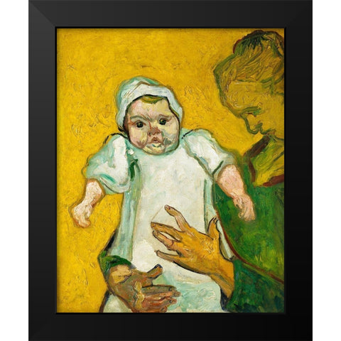 Van Gogh, VincentMadame Roulin and Her Baby Black Modern Wood Framed Art Print by Van Gogh, Vincent