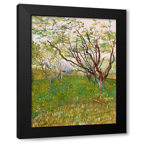 Van Gogh, VincentThe Flowering Orchard Black Modern Wood Framed Art Print by Van Gogh, Vincent