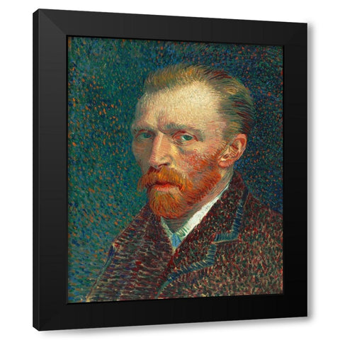 Self-Portrait Black Modern Wood Framed Art Print by Van Gogh, Vincent