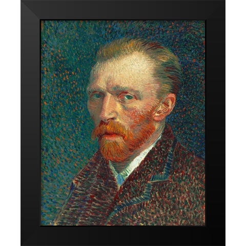 Self-Portrait Black Modern Wood Framed Art Print by Van Gogh, Vincent