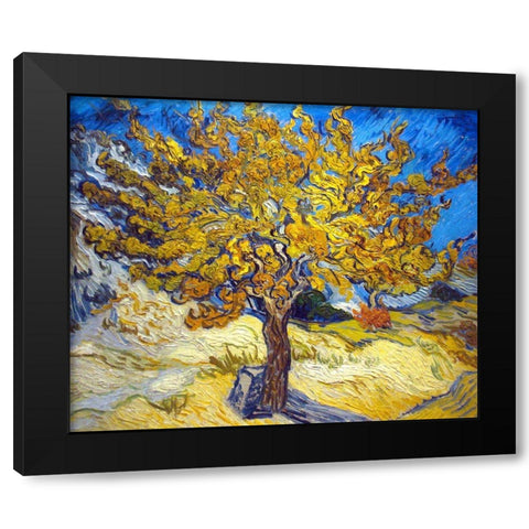 The Mulberry Tree Black Modern Wood Framed Art Print by Van Gogh, Vincent