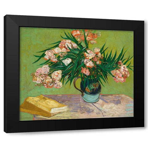 Oleanders, 1888 Black Modern Wood Framed Art Print by Van Gogh, Vincent