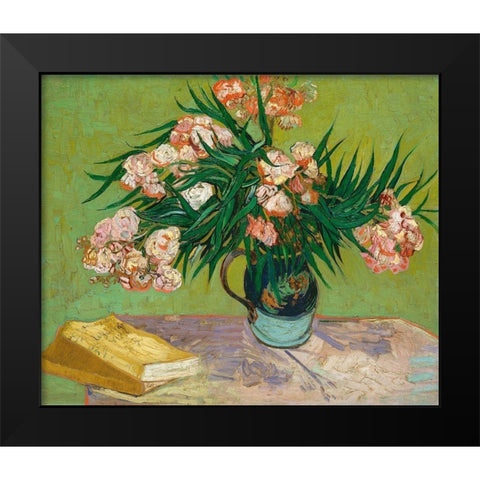 Oleanders, 1888 Black Modern Wood Framed Art Print by Van Gogh, Vincent