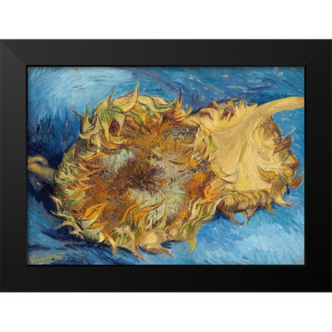 Sunflowers, 1887 Black Modern Wood Framed Art Print by Van Gogh, Vincent