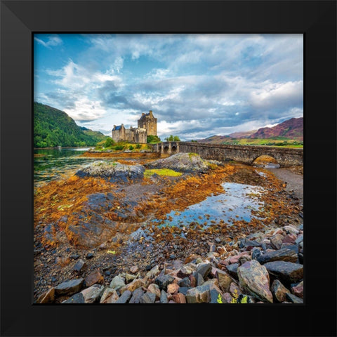 Eilean Donan Castle Black Modern Wood Framed Art Print by Van de Goor, Lars
