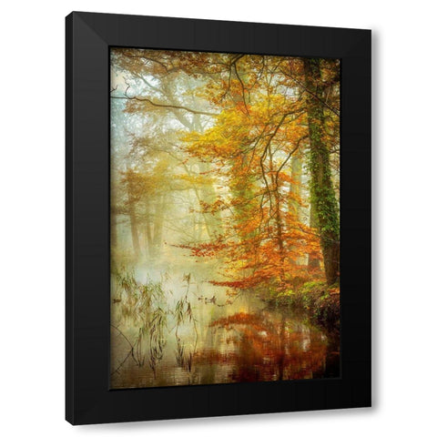 In Romance Black Modern Wood Framed Art Print with Double Matting by Van de Goor, Lars