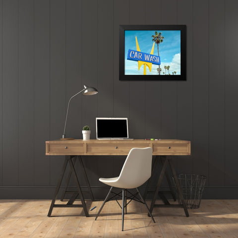 5 Points Car wash Black Modern Wood Framed Art Print by Vargas, Carlos