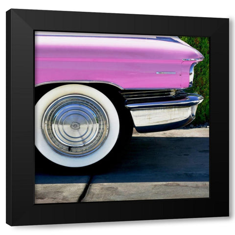 Pink Cadillac Tire Black Modern Wood Framed Art Print by Vargas, Carlos
