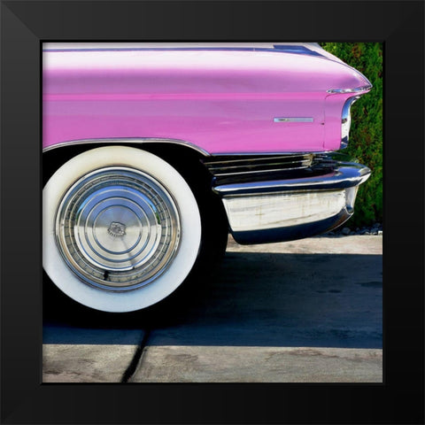 Pink Cadillac Tire Black Modern Wood Framed Art Print by Vargas, Carlos