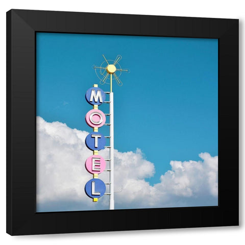 Premiere Motel Black Modern Wood Framed Art Print with Double Matting by Vargas, Carlos