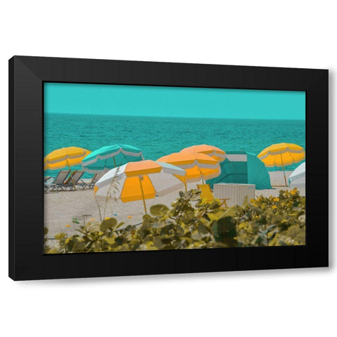 Umbrellas No. 1 Black Modern Wood Framed Art Print by Vargas, Carlos