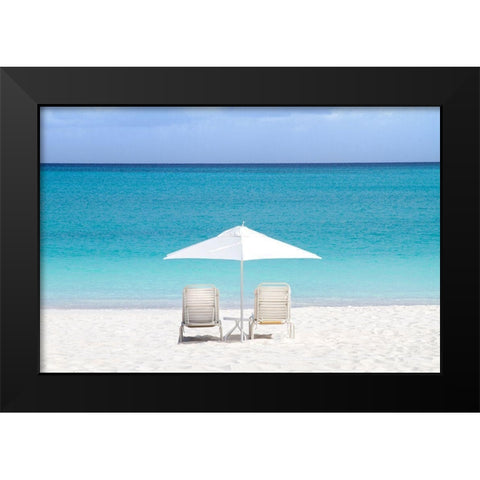 Aqua View Black Modern Wood Framed Art Print by Varona, Verne