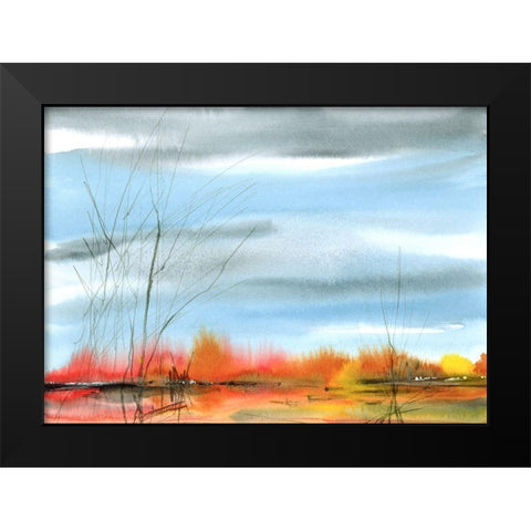 Interference; The Voice You Hear Is Your Own Black Modern Wood Framed Art Print by Vainio, Caryn