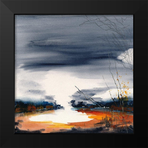 Toward The Sky Deep Water Black Modern Wood Framed Art Print by Vainio, Caryn