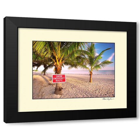 Snow Emergency Route Black Modern Wood Framed Art Print by Vaughn, Steve