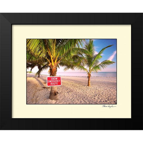 Snow Emergency Route Black Modern Wood Framed Art Print by Vaughn, Steve