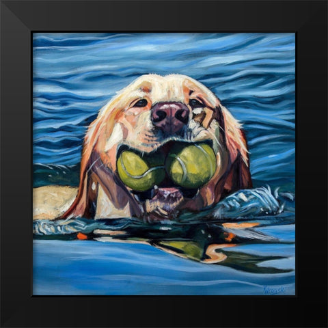 Fetch Black Modern Wood Framed Art Print by Wronski, Kathryn