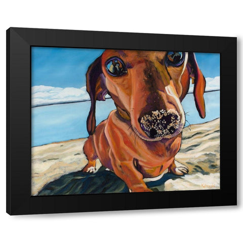 Sand Dog Black Modern Wood Framed Art Print by Wronski, Kathryn