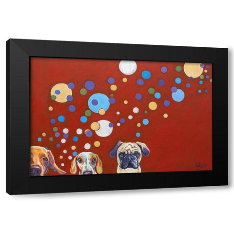 When Dogs Drink Black Modern Wood Framed Art Print with Double Matting by Wronski, Kathryn