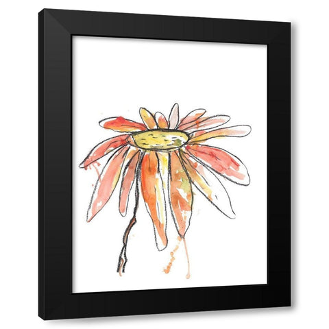 Orange Modern Botanical Black Modern Wood Framed Art Print by Weiss, Jan