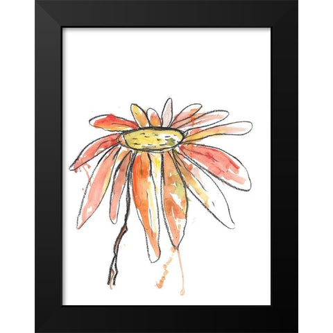 Orange Modern Botanical Black Modern Wood Framed Art Print by Weiss, Jan