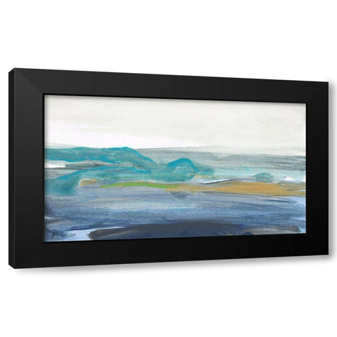 A Breaking Wave Black Modern Wood Framed Art Print with Double Matting by Weiss, Jan