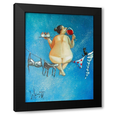 Out of this World Black Modern Wood Framed Art Print with Double Matting by West, Ronald