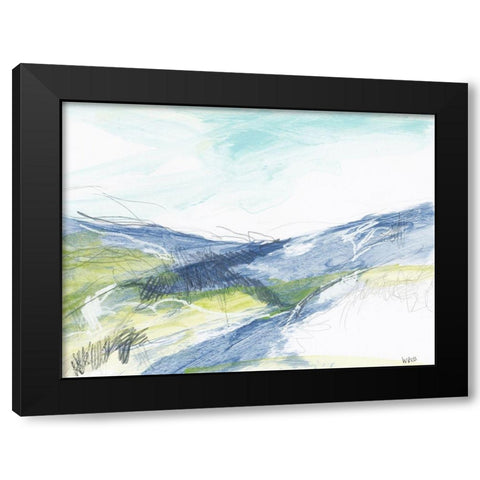 Blue Hills Black Modern Wood Framed Art Print with Double Matting by Weiss, Jan