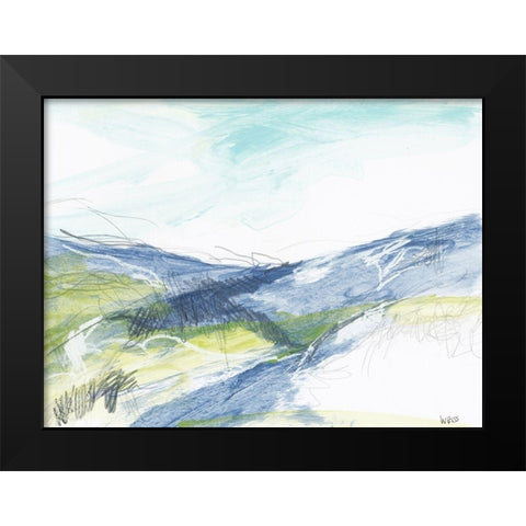 Blue Hills Black Modern Wood Framed Art Print by Weiss, Jan