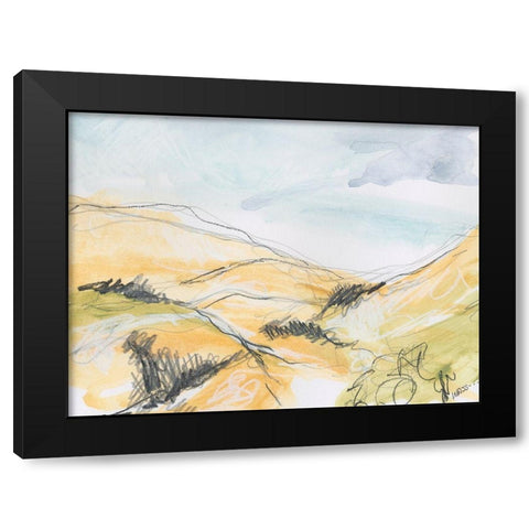 Summer Hills Black Modern Wood Framed Art Print with Double Matting by Weiss, Jan