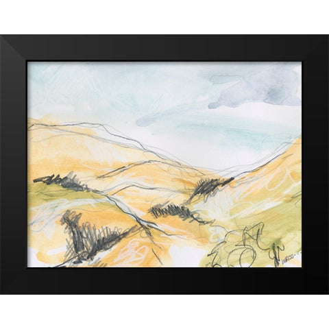 Summer Hills Black Modern Wood Framed Art Print by Weiss, Jan