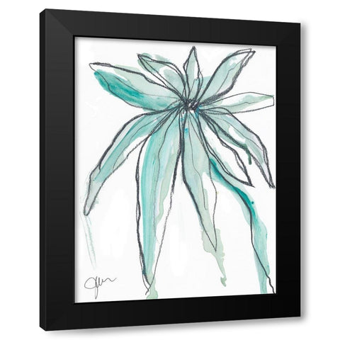 Teal in Nature Black Modern Wood Framed Art Print with Double Matting by Weiss, Jan