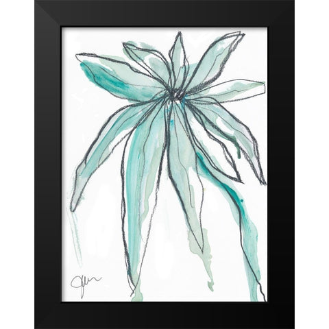Teal in Nature Black Modern Wood Framed Art Print by Weiss, Jan