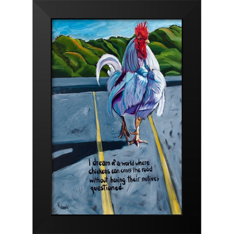 Donâ€™t Ask Black Modern Wood Framed Art Print by Wronski, Kathryn