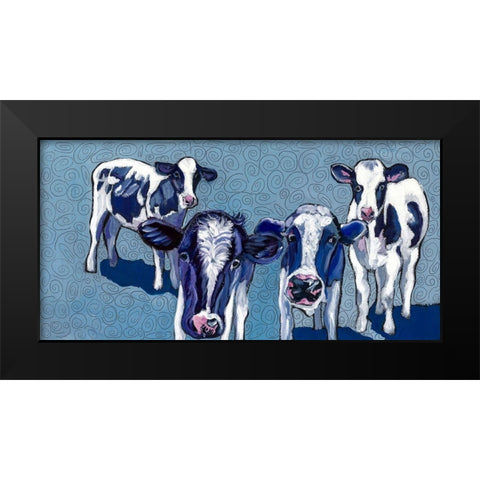 Four Cows Black Modern Wood Framed Art Print by Wronski, Kathryn