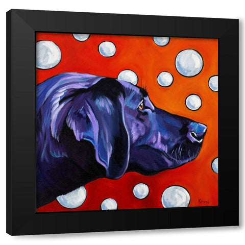 Lab and Bubbles Black Modern Wood Framed Art Print with Double Matting by Wronski, Kathryn