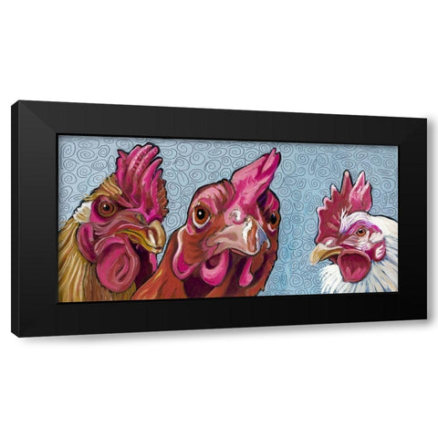 Three Chicks Black Modern Wood Framed Art Print with Double Matting by Wronski, Kathryn