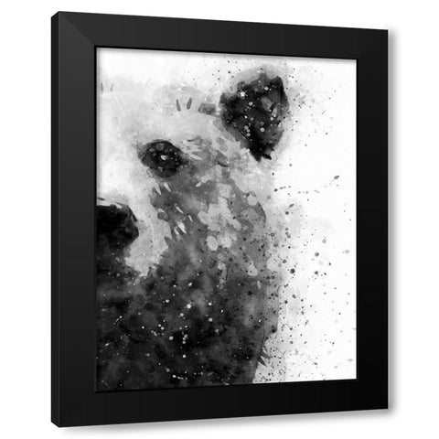 Bear At Attention Black Modern Wood Framed Art Print by Wong, Brandon