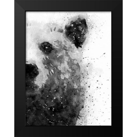 Bear At Attention Black Modern Wood Framed Art Print by Wong, Brandon